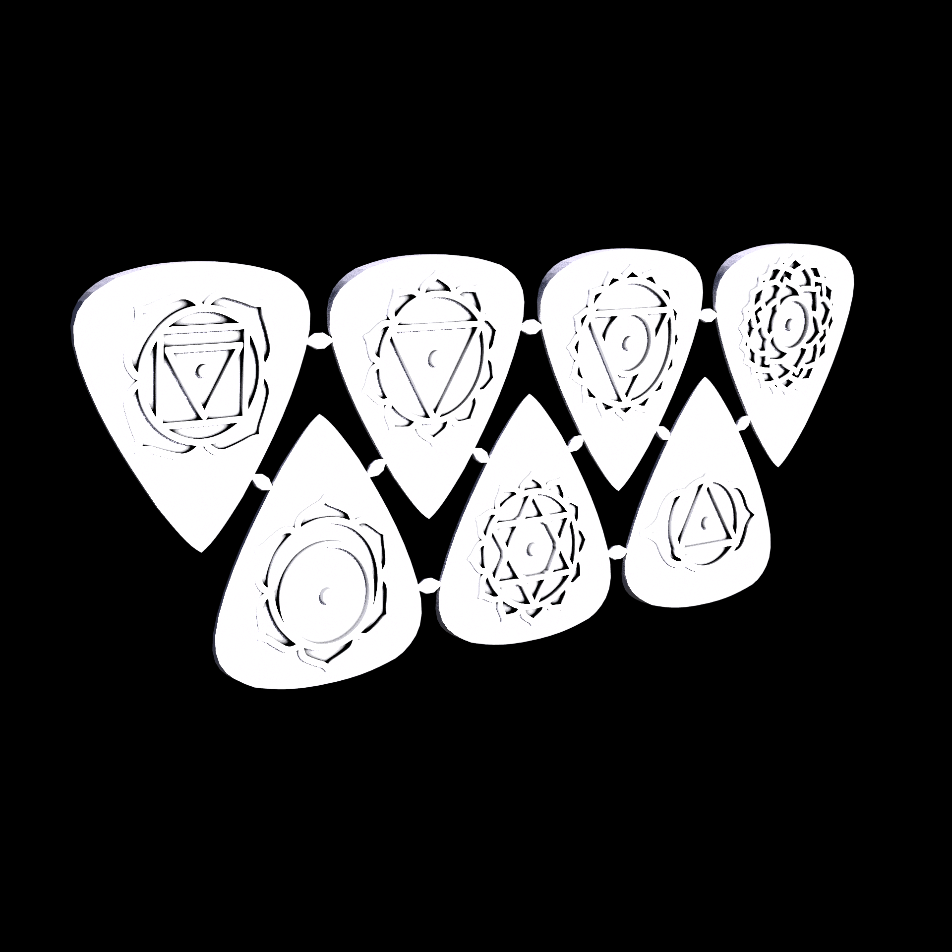 Thermoplastic Polyurethane, manufactured using Selective Laser Sintering (3D printing), that is flexible and rubber like, with a slightly rough, matte surface finish.