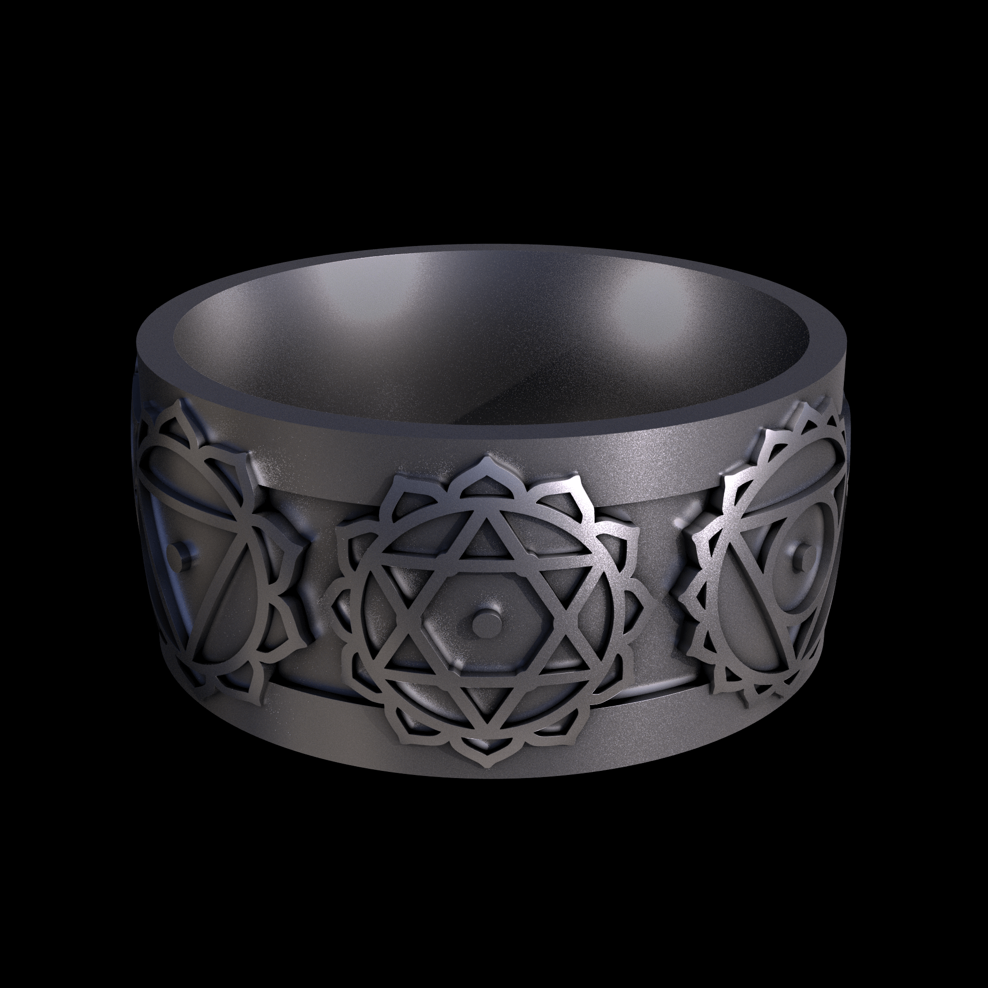 Sterling silver manufactured using wax casting. Surface is treated with variable grain abrasive brushes to achieve a brushed surface appearance.