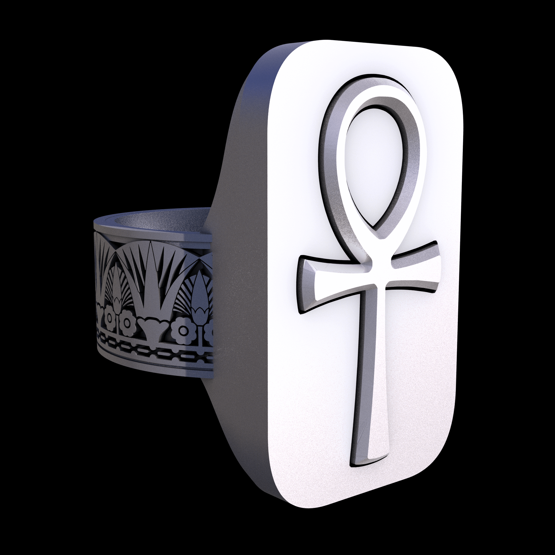 Stainless Steel 17-4PH, manufactured using 3D printing, and media blasted after sintering, for a semi matte, rough surface finish.