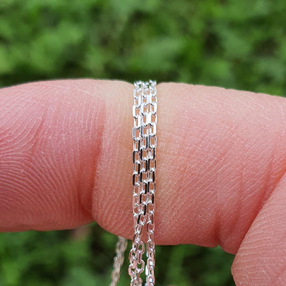 Silver Bevelled Cable Chain